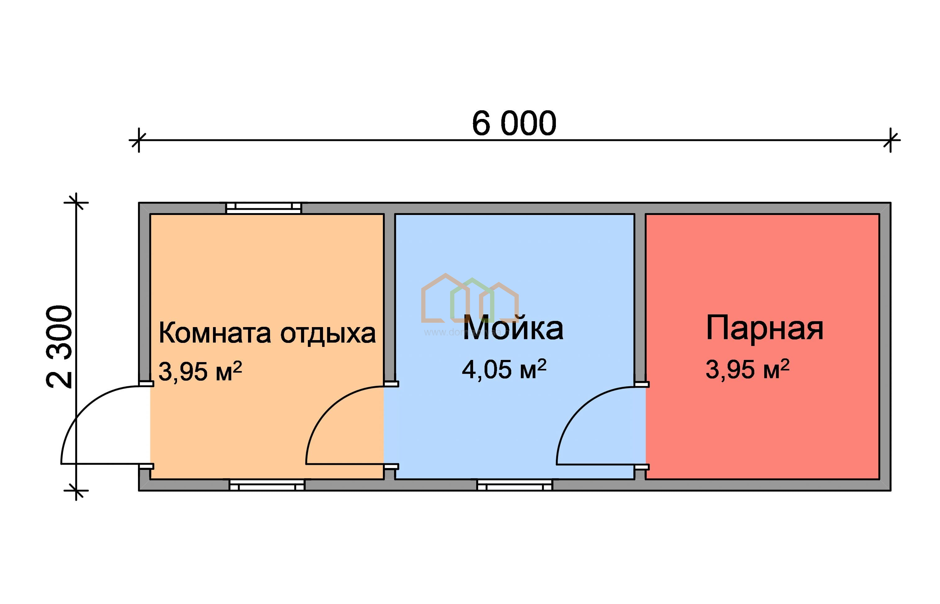 Перевозная баня из бруса 6х2,3 Площадь: 13.8 м² цена 368000 под ключ в Клине