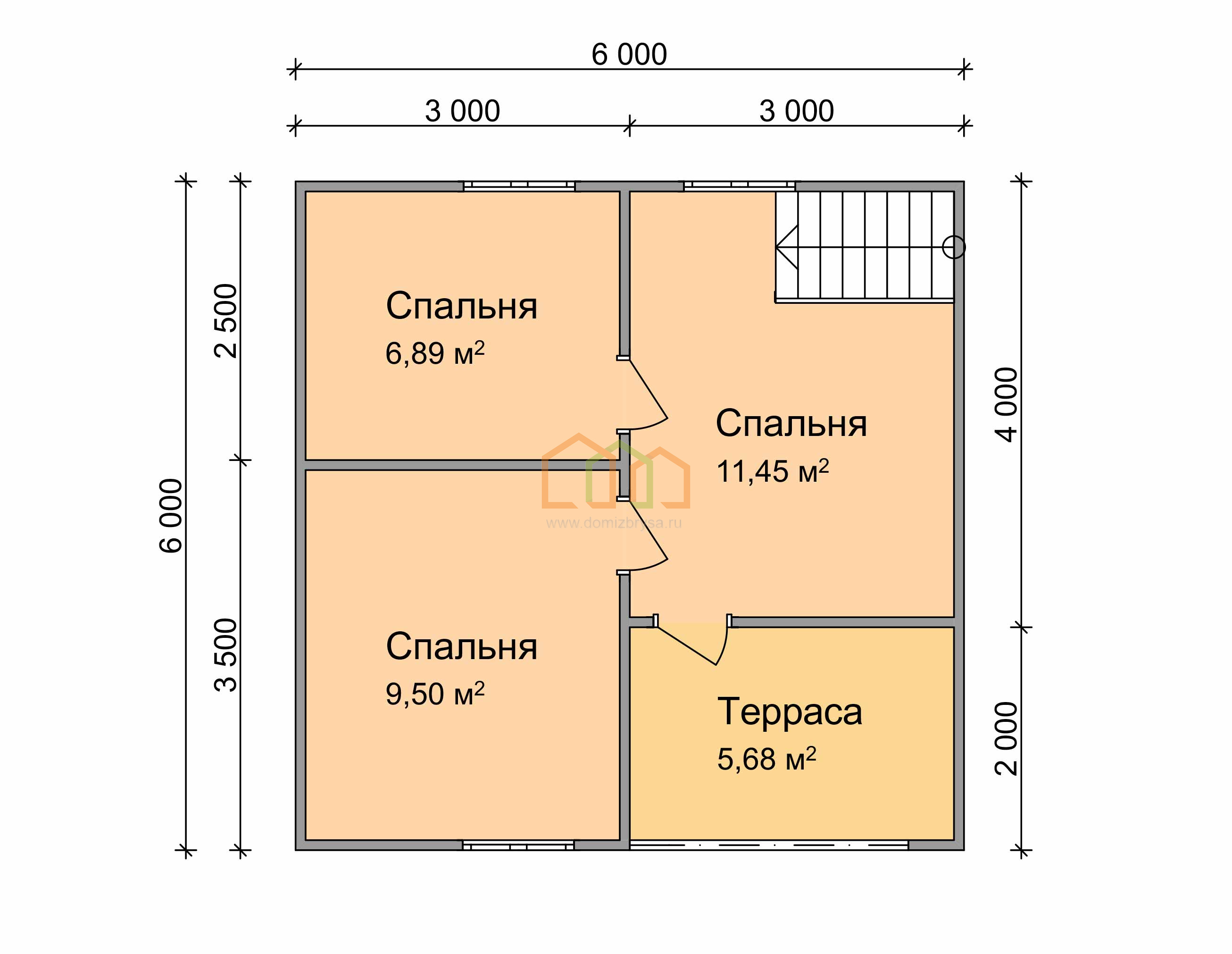 Баня из бруса с мансардой Меркурий - 2 6x8 Площадь: 84 м² с балконом под  ключ в Клине